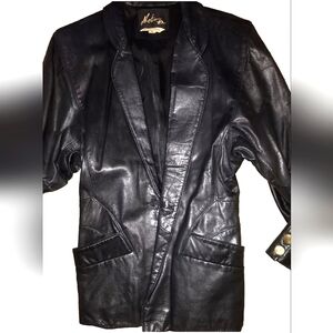 Nato Leather Jacket, Vintage with Dolman Sleeves, S